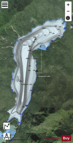 Hesquiat Lake depth contour Map - i-Boating App - Satellite