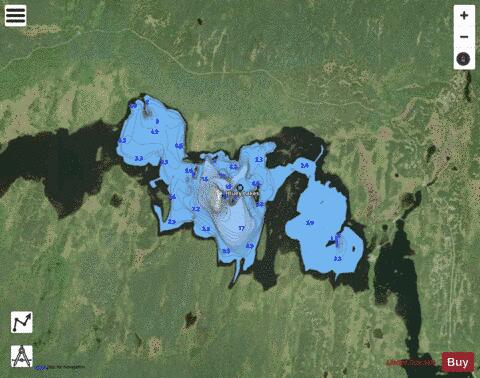 Hluey Lakes depth contour Map - i-Boating App - Satellite