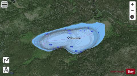 Hobson Lake depth contour Map - i-Boating App - Satellite