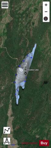 Hoodoo Lake depth contour Map - i-Boating App - Satellite