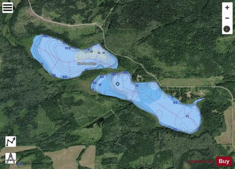 Hoodoo Lakes depth contour Map - i-Boating App - Satellite