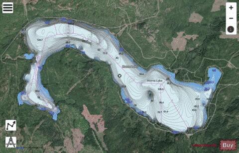 Horne Lake depth contour Map - i-Boating App - Satellite