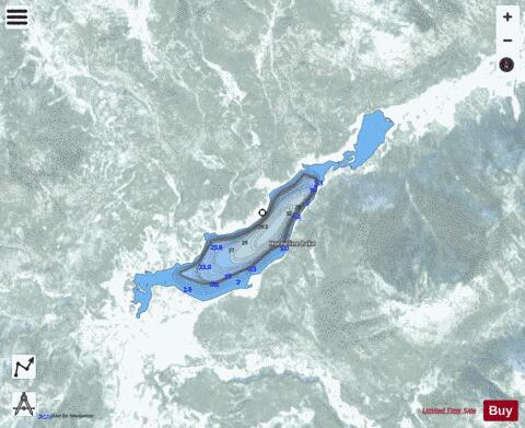 Horneline Lake depth contour Map - i-Boating App - Satellite