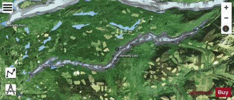 Horsefly Lake depth contour Map - i-Boating App - Satellite