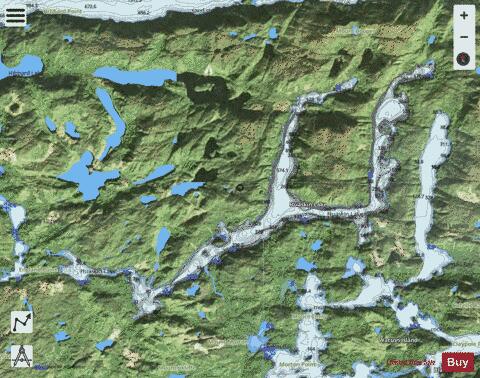 Huaskin Lake depth contour Map - i-Boating App - Satellite