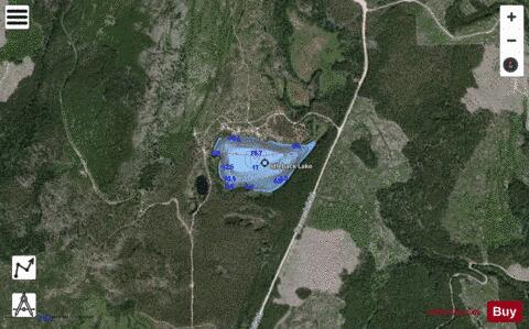 Idleback Lake depth contour Map - i-Boating App - Satellite