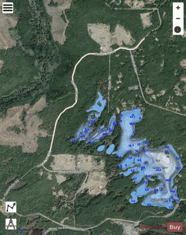 Illusion Lakes depth contour Map - i-Boating App - Satellite