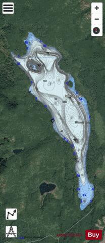 Inland Lake depth contour Map - i-Boating App - Satellite