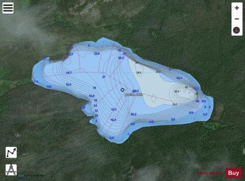 Justine Lake depth contour Map - i-Boating App - Satellite