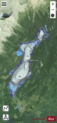 Kakwa Lake depth contour Map - i-Boating App - Satellite