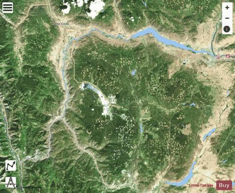 Kamloops Lake depth contour Map - i-Boating App - Satellite