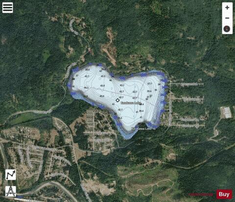 Kawkawa Lake depth contour Map - i-Boating App - Satellite