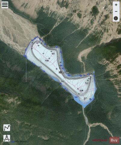 Kinney Lake depth contour Map - i-Boating App - Satellite