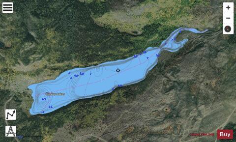 Middle Kluskus Lake depth contour Map - i-Boating App - Satellite