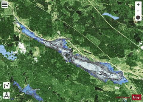 Lac La Hache depth contour Map - i-Boating App - Satellite