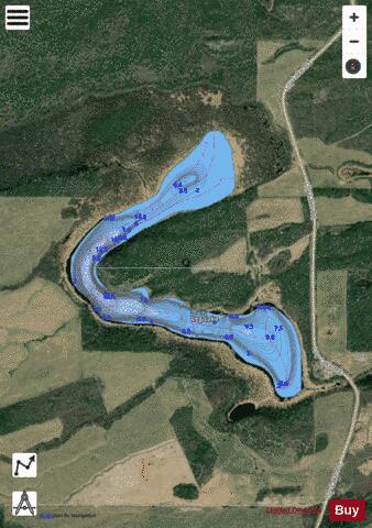 Leg Lake depth contour Map - i-Boating App - Satellite