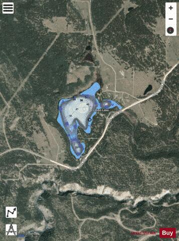 Lillian Lake depth contour Map - i-Boating App - Satellite