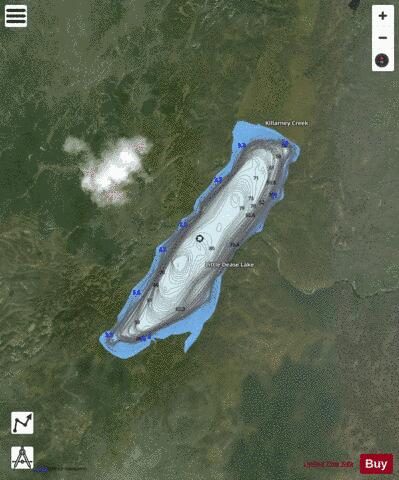 Little Dease Lake depth contour Map - i-Boating App - Satellite