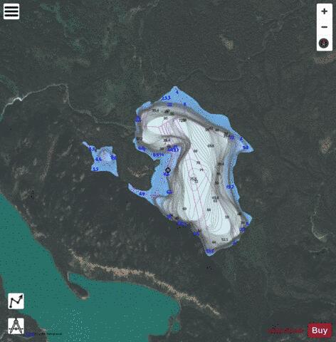 Little Trapper Lake depth contour Map - i-Boating App - Satellite