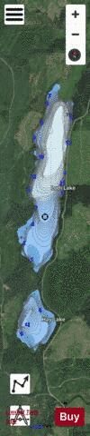 Hay Lake + Lodi Lake depth contour Map - i-Boating App - Satellite
