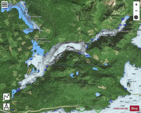 Lois Lake depth contour Map - i-Boating App - Satellite