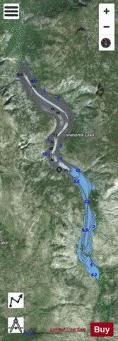 Lonesome Lake depth contour Map - i-Boating App - Satellite