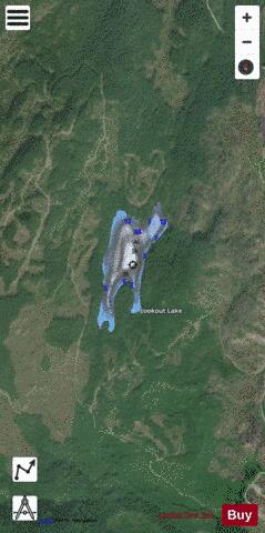 Lookout Lake depth contour Map - i-Boating App - Satellite