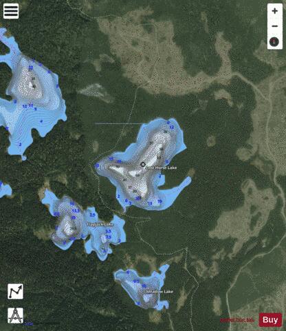 Lost Horse Lake depth contour Map - i-Boating App - Satellite