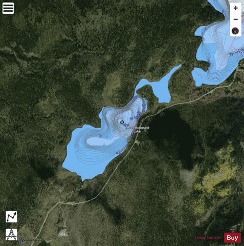 Lower Mcdonald Lake depth contour Map - i-Boating App - Satellite