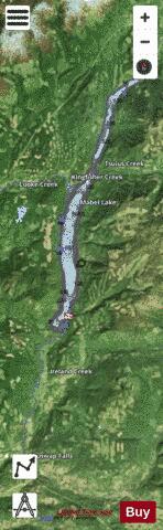 Mabel Lake depth contour Map - i-Boating App - Satellite