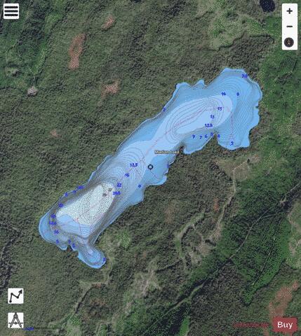 Marian Lake depth contour Map - i-Boating App - Satellite