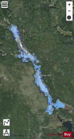 Meldrum Lake depth contour Map - i-Boating App - Satellite
