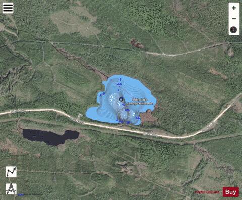 Misty Lake depth contour Map - i-Boating App - Satellite