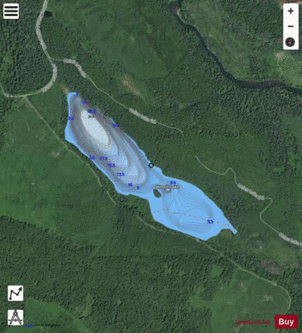 Mitten Lake depth contour Map - i-Boating App - Satellite
