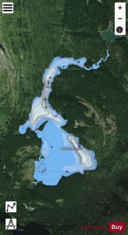 Monkman Lake depth contour Map - i-Boating App - Satellite