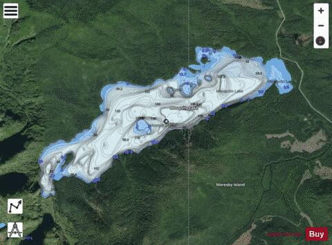 Mosquito Lake depth contour Map - i-Boating App - Satellite