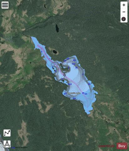 Mowchilla Lake depth contour Map - i-Boating App - Satellite