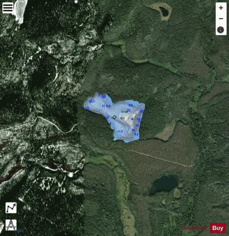 Munlo / Carr Lake depth contour Map - i-Boating App - Satellite