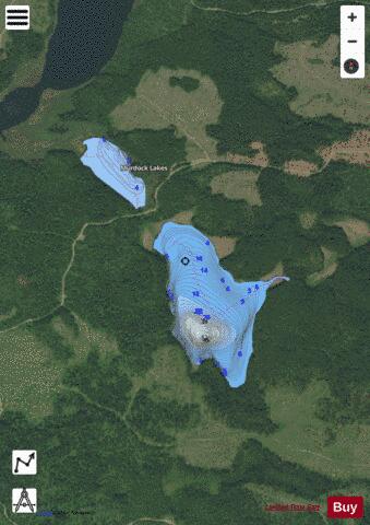 Murdock Lakes depth contour Map - i-Boating App - Satellite
