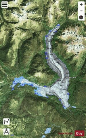 Murtle Lake depth contour Map - i-Boating App - Satellite