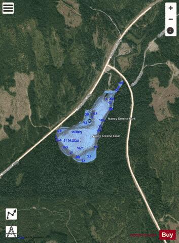 Nancy Greene Lake depth contour Map - i-Boating App - Satellite