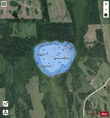 Nelson Kenny Lake depth contour Map - i-Boating App - Satellite
