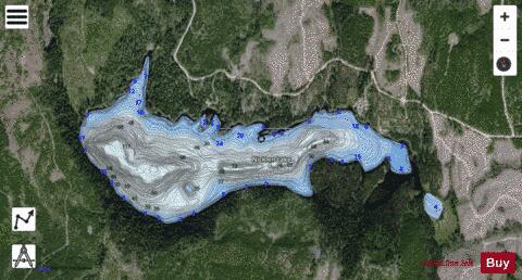 Nicklen Lake depth contour Map - i-Boating App - Satellite