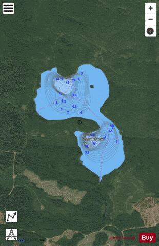 Niquidet Lake depth contour Map - i-Boating App - Satellite