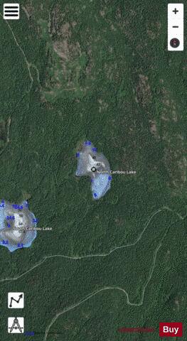 North Caribou Lake depth contour Map - i-Boating App - Satellite