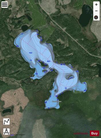 Ocock Lake depth contour Map - i-Boating App - Satellite