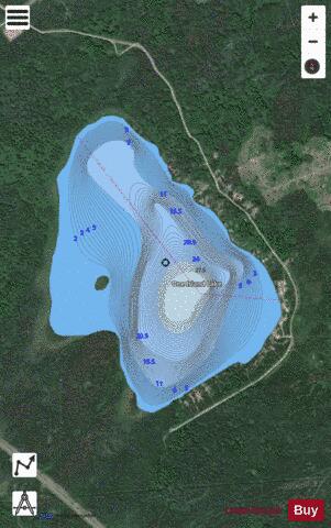 One Island Lake depth contour Map - i-Boating App - Satellite