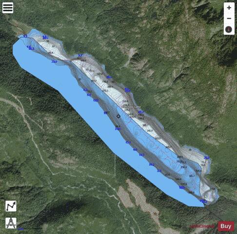 Oshinow Lake depth contour Map - i-Boating App - Satellite