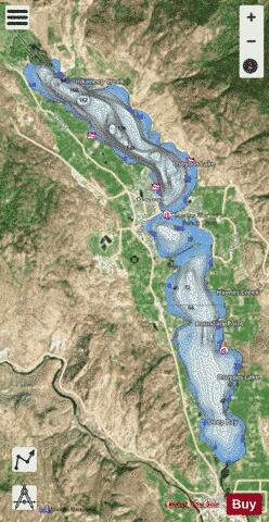 Osoyoos Lake depth contour Map - i-Boating App - Satellite