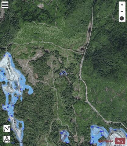 Paul Lake depth contour Map - i-Boating App - Satellite
